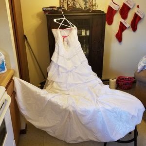 David's Bridal wedding gown and slip